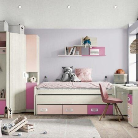 Dormitorio juvenil con encimera de estudio