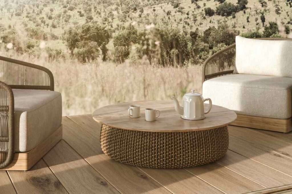 combinar muebles de exterior e interior