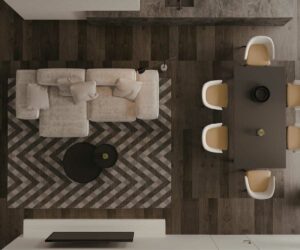 Ideas de muebles para salones pequeños con comedor integrado