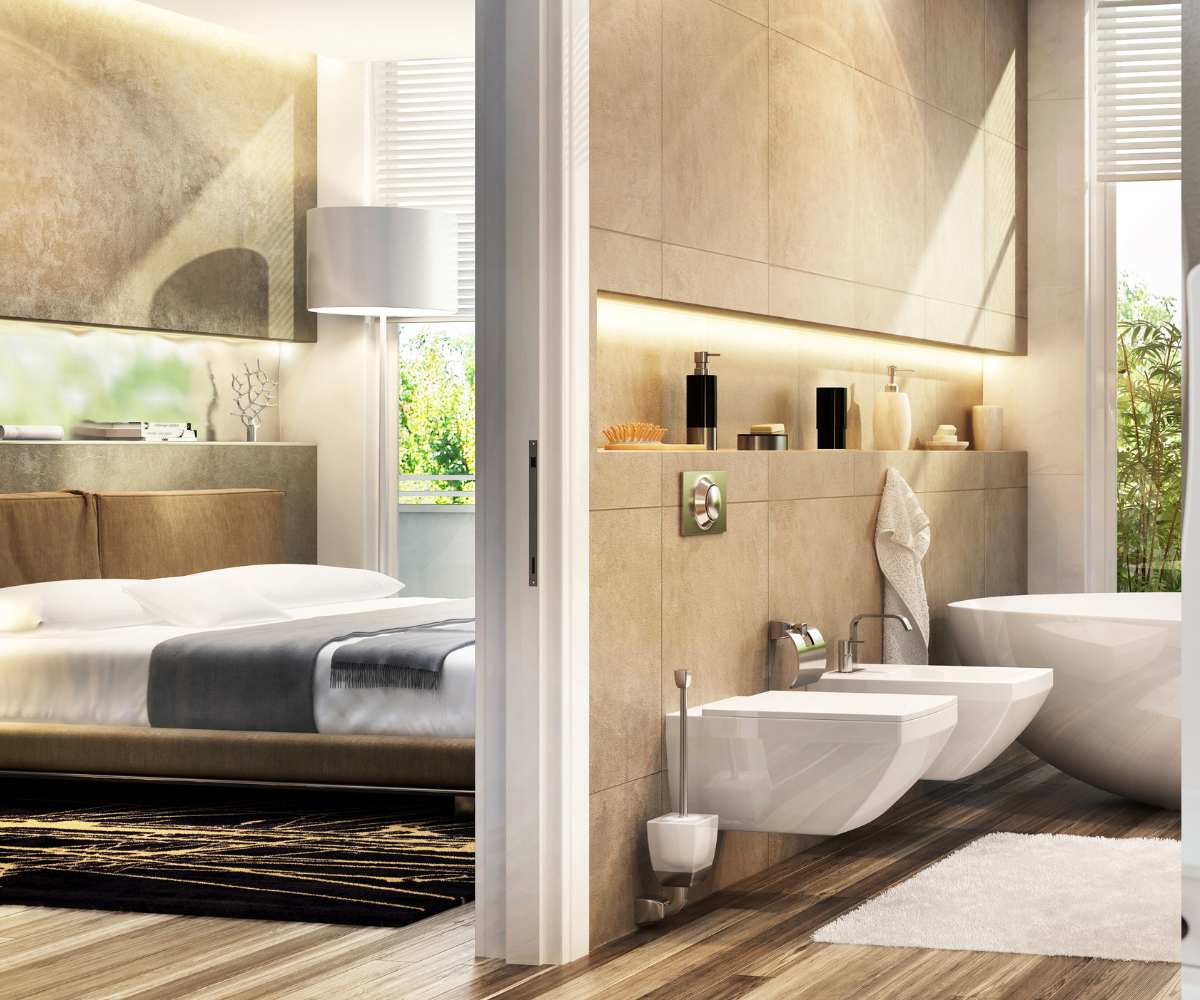 Cómo distribuir un dormitorio de matrimonio con baño en suite
