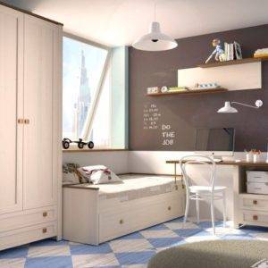 Dormitorio juvenil con zona de estudio