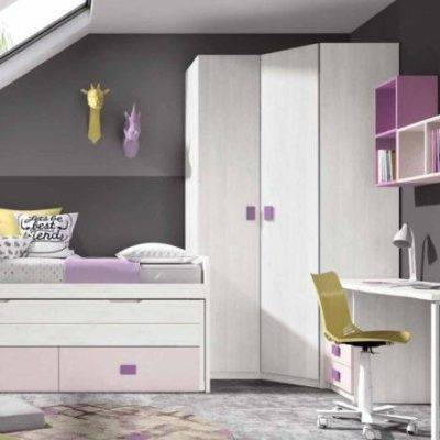 Dormitorio juvenil con armario rincón
