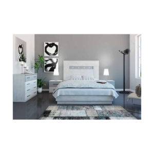 Dormitorio Charlotte cabecero cuadrado con tiras de LED