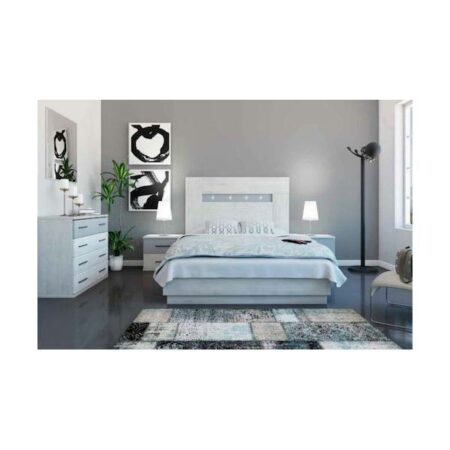 Dormitorio Charlotte cabecero cuadrado con tiras de LED